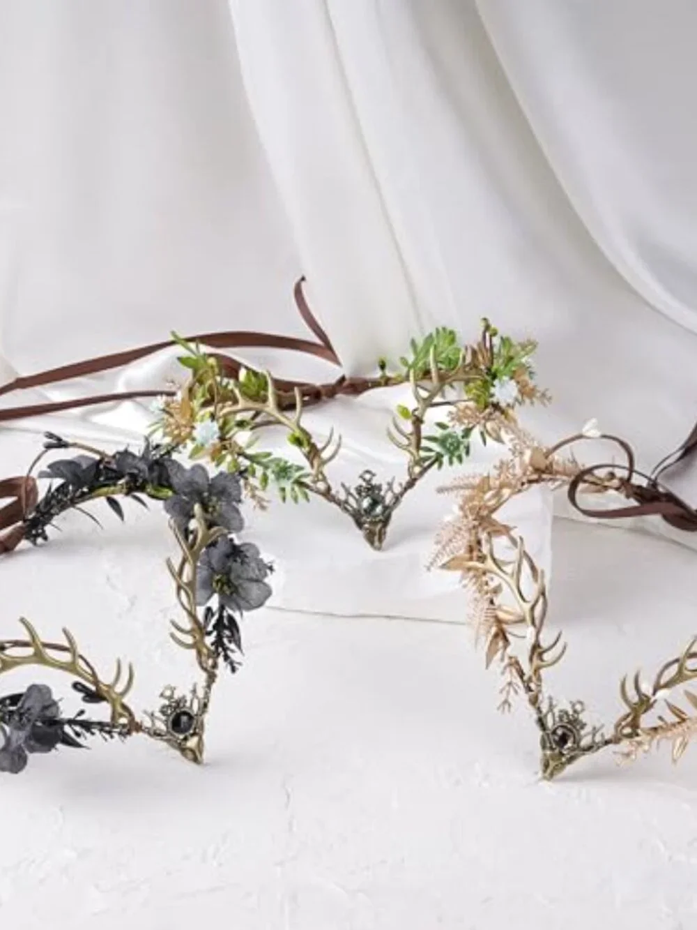 Fairy Antler Flower Crown Headpiece Woodland Renaissance Renfaire Cosplay